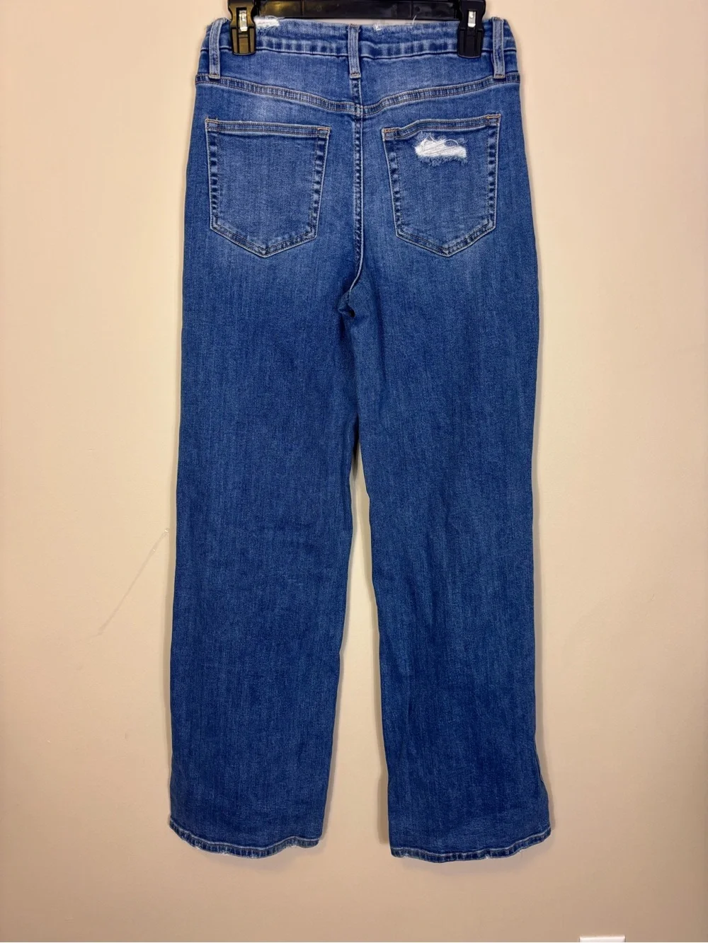 Flying Monkey Distressed Knee Blue Wide Leg Jeans Women’s size 28